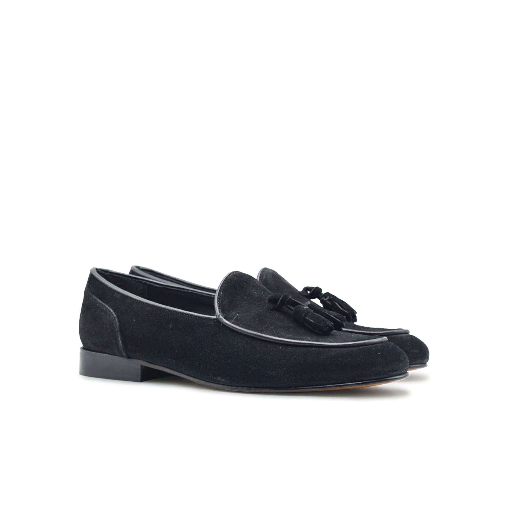 Men's luxury suede loafer moccasin with leather sole